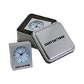 Cast Aluminum Mini Desk Alarm Clock
